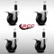 Service Caster 4'' SS Phenolic Swivel 1-1/4'' Expanding Stem Caster Set Total Lock Brake, 4PK SCC-SSEXTTL20S414-PHS-114-4 - alternate 3